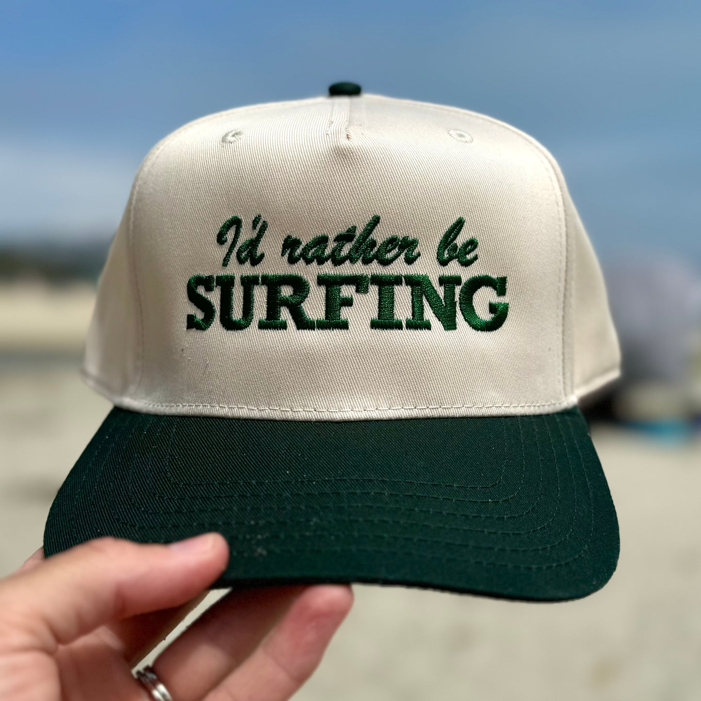 I d Rather be Surfing Canvas Trucker Hat