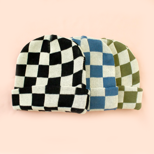 Checkerboard Slacker KIDS Beanie