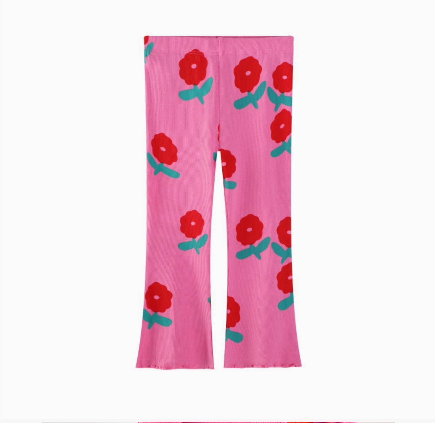 Kids Slim-Fit Flared Flower Leggings