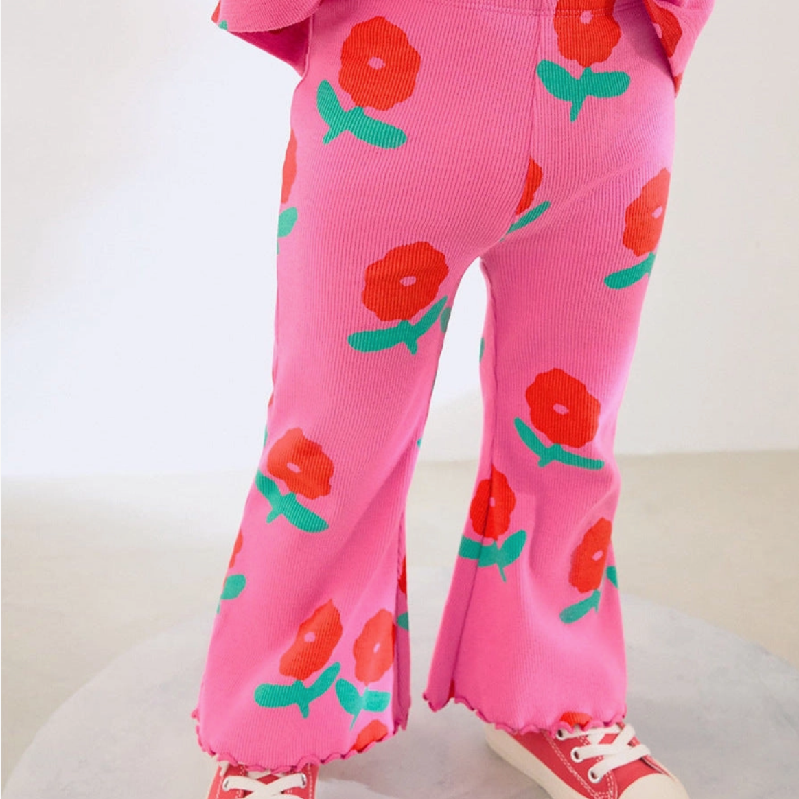 Kids Slim-Fit Flared Flower Leggings