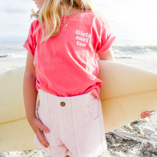 Girls Surf Too Kids Tee - Watermelon