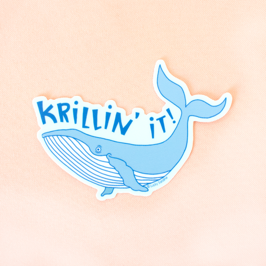 Humpback Whale Krillin' It Sticker
