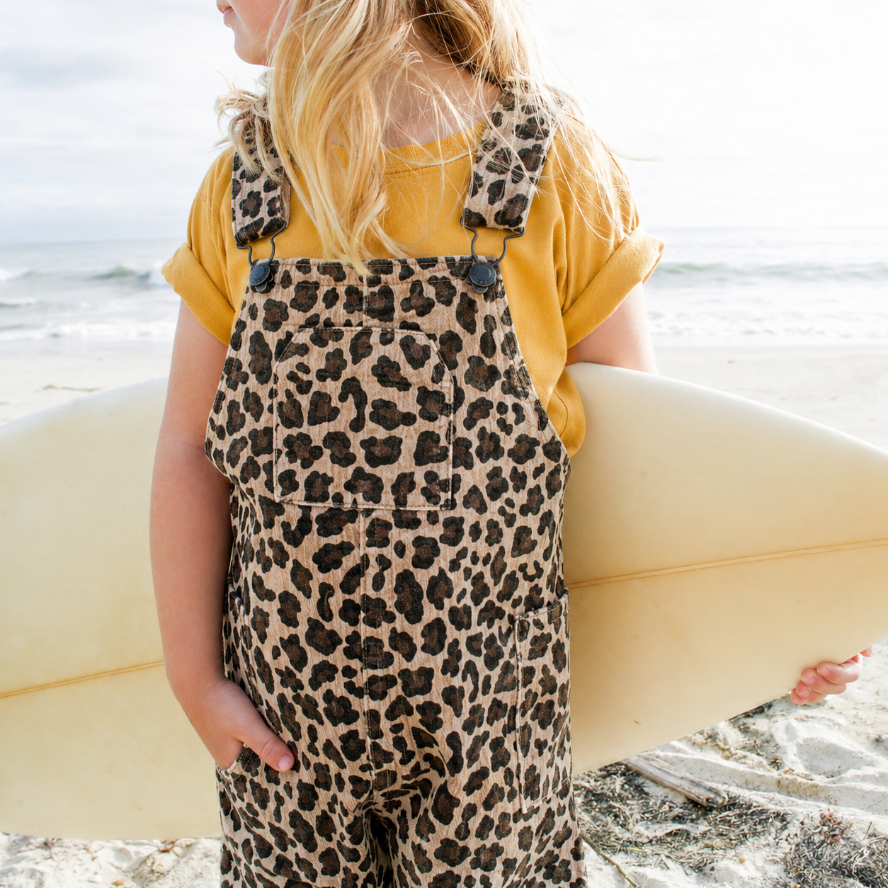 Leopard Print Toddler Overalls