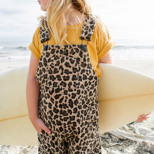 Leopard Print Toddler Overalls