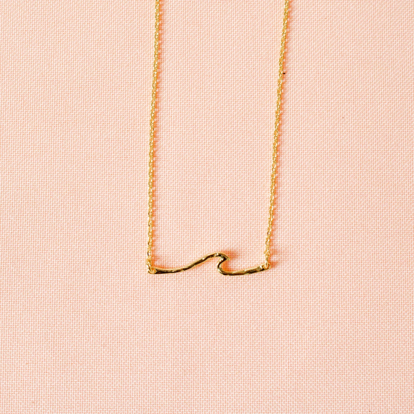 Hammered Wave Pendant Necklace