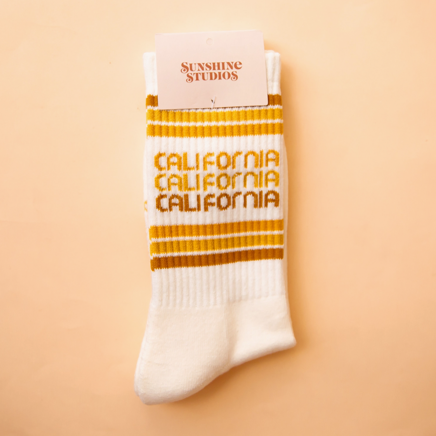 California Striped Ribbed Crew Socks