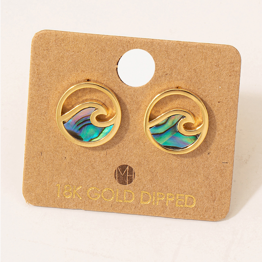 Circle Wave Stud Earrings