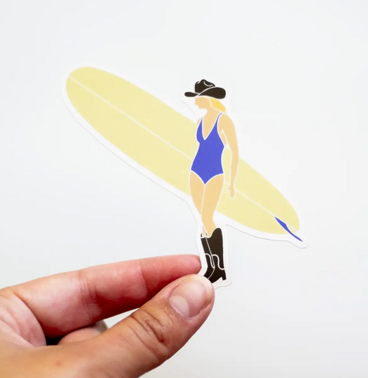 Coastal Surf Cowgirl Sticker