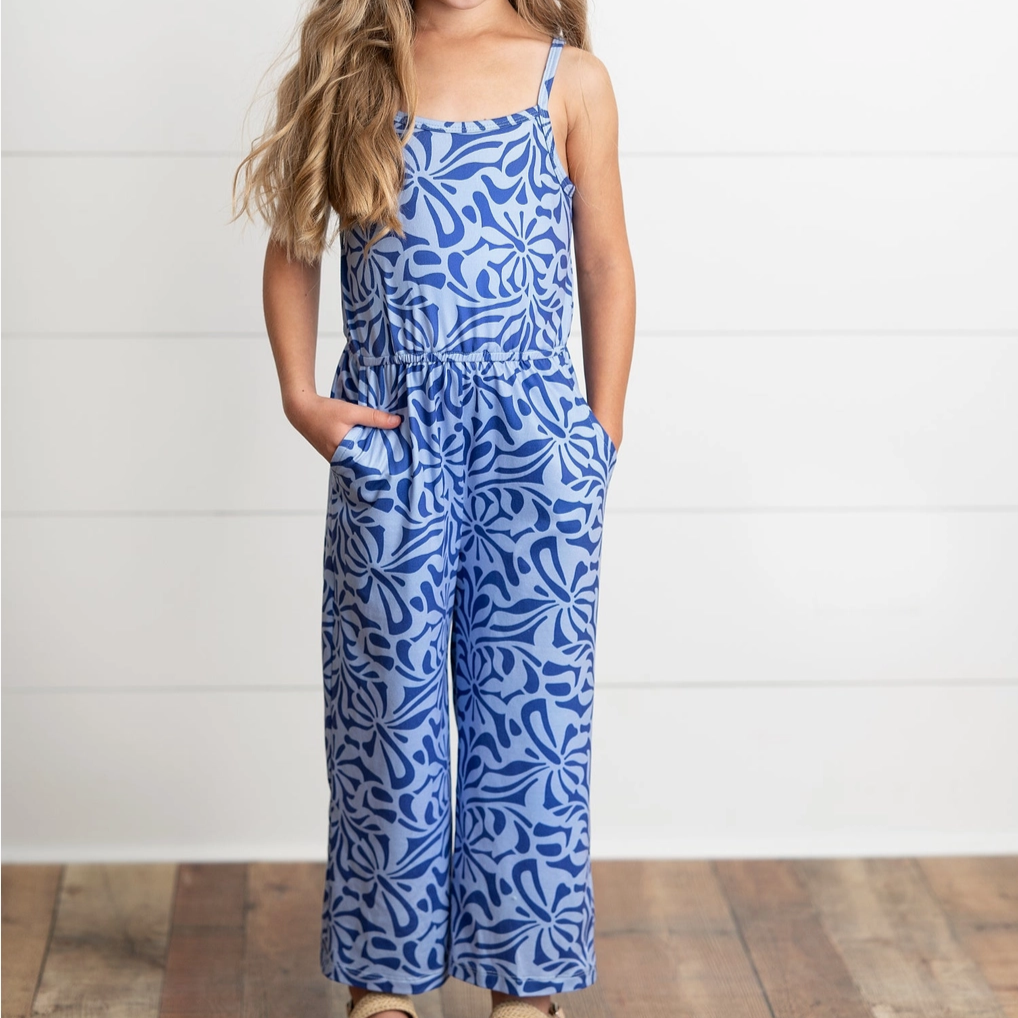 Kids Periwinkle Jumpsuit with Pockets