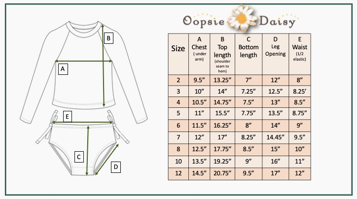 Kids Retro Daisy Long Sleeve Rash Guard Swimsuit
