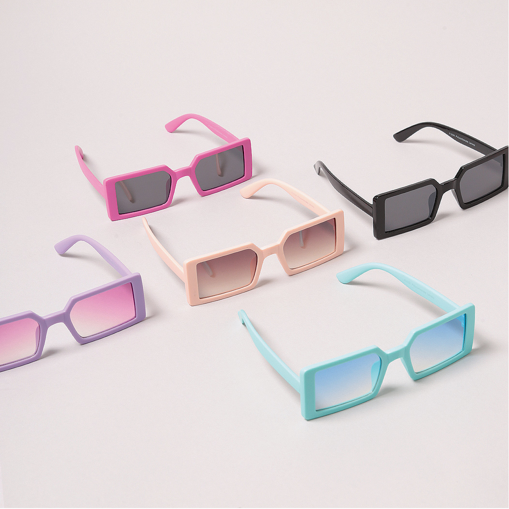 Kid's Vibrant Rectangle Fashion Sunglasses