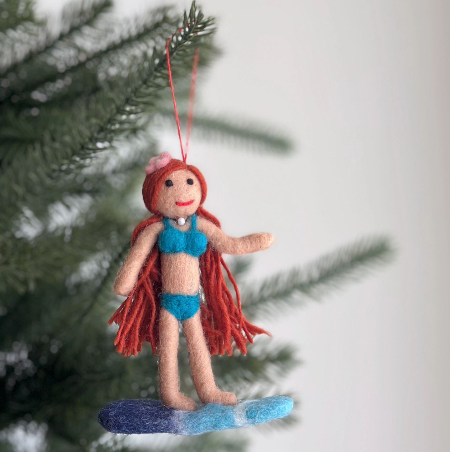 Felt Ornament - Redhead Surfer Girl