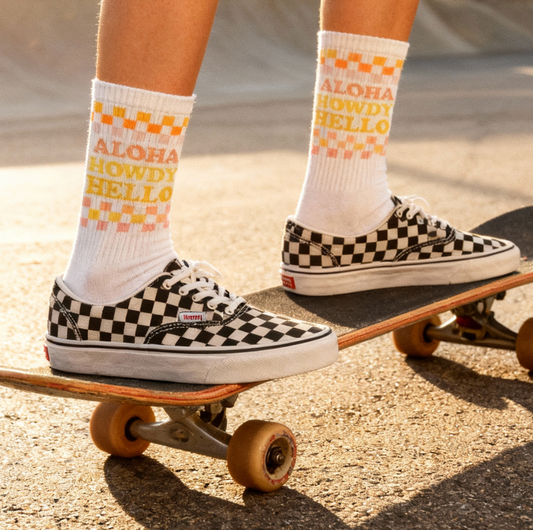 Aloha Howdy Hello Adult Socks