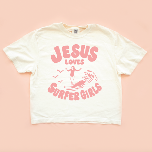 Jesus Loves Surfer Girls Boxy Tee
