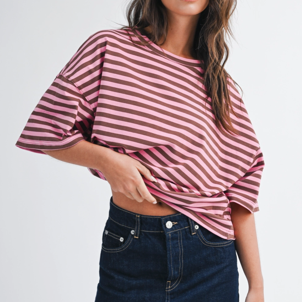 Oversized Striped Boyfriend Tee