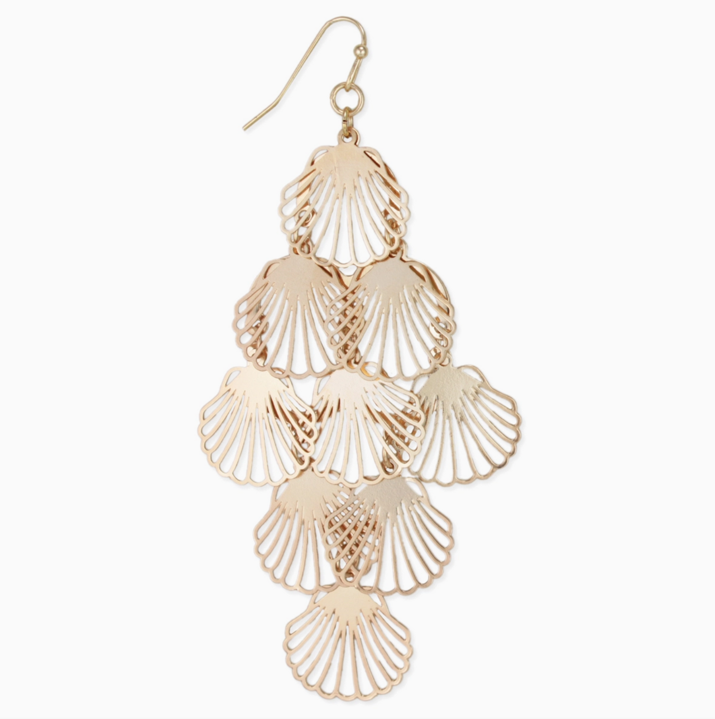 Gold Shell Cascade Earrings