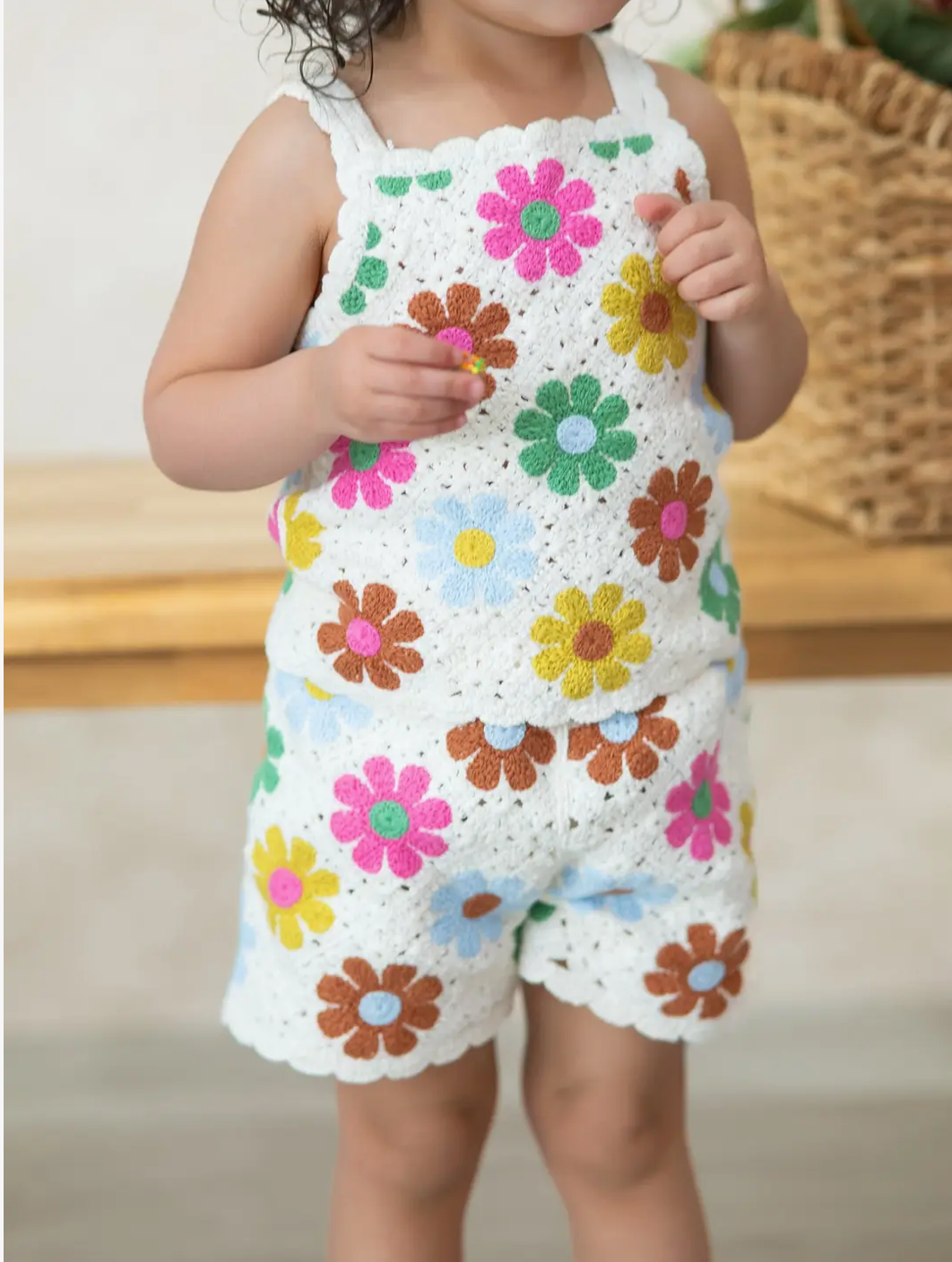 Crochet Floral Girls Set