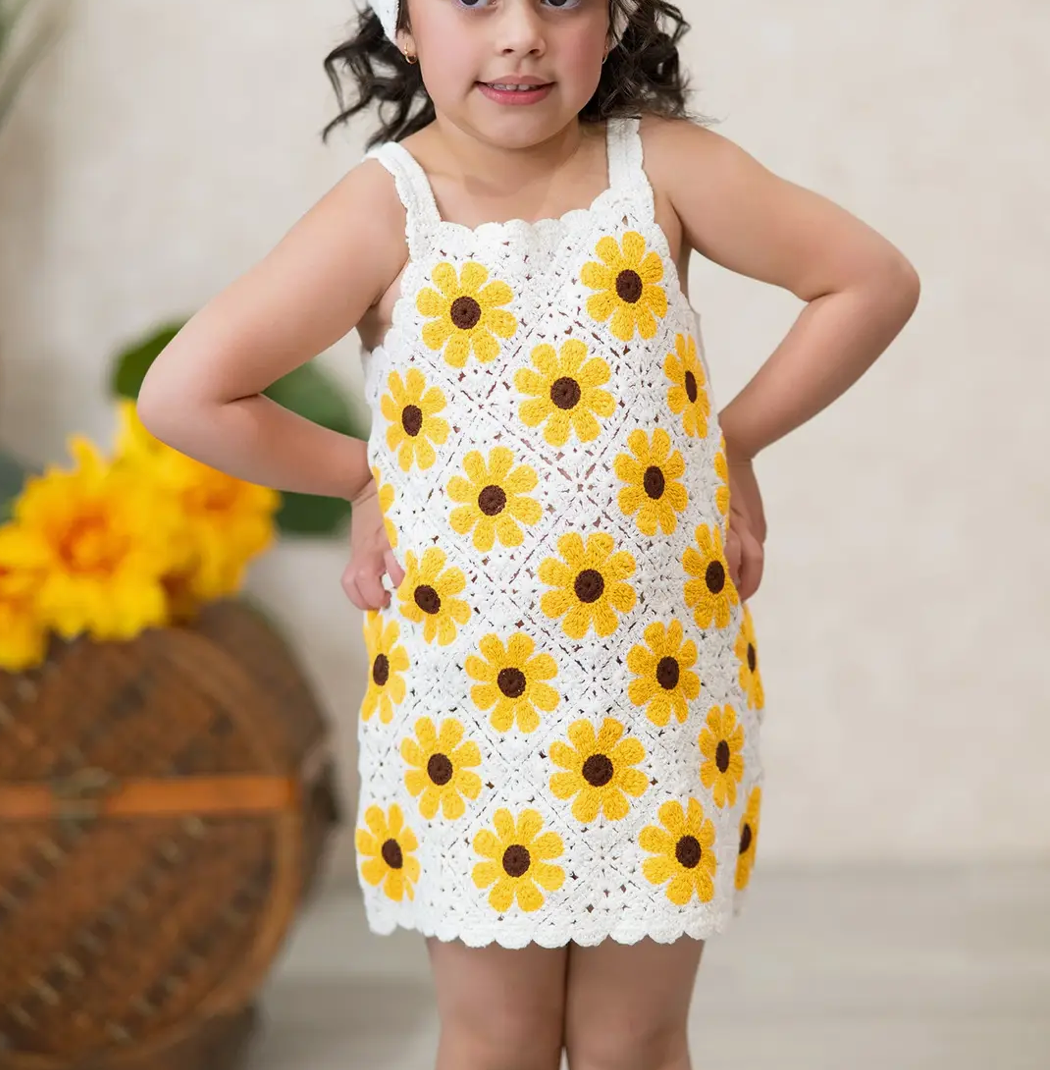 Crochet Sunflower Girls Dress