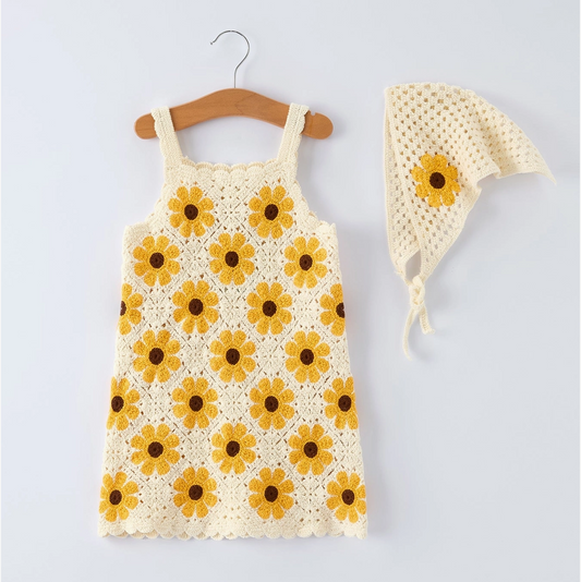 Crochet Sunflower Girls Dress