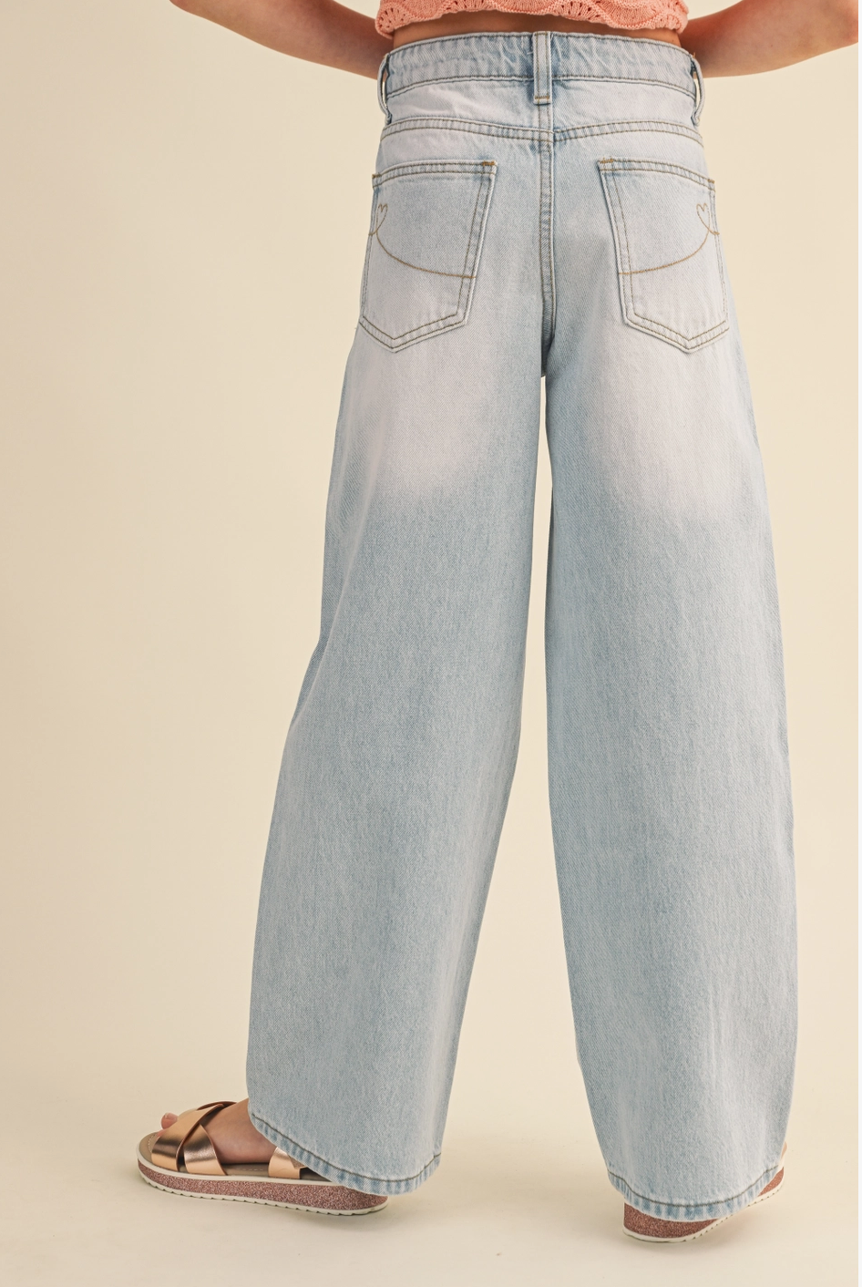 Tween Girls Wide Leg Denim Pants