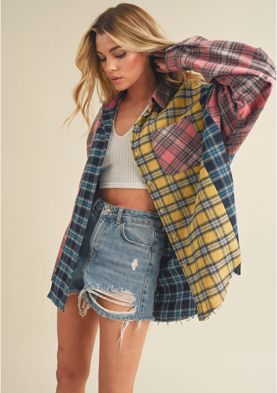 Neela Multi Color Plaid Flannel Shirt
