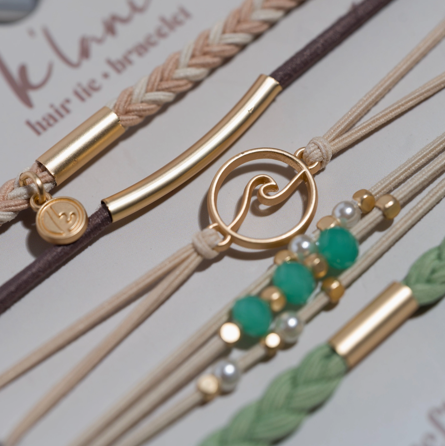 "Reflect" Gold Wave Hair Tie Bracelets