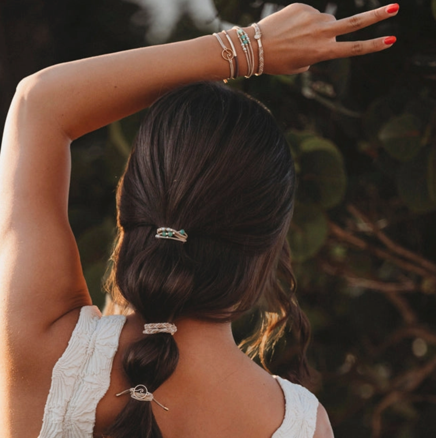 "Reflect" Gold Wave Hair Tie Bracelets