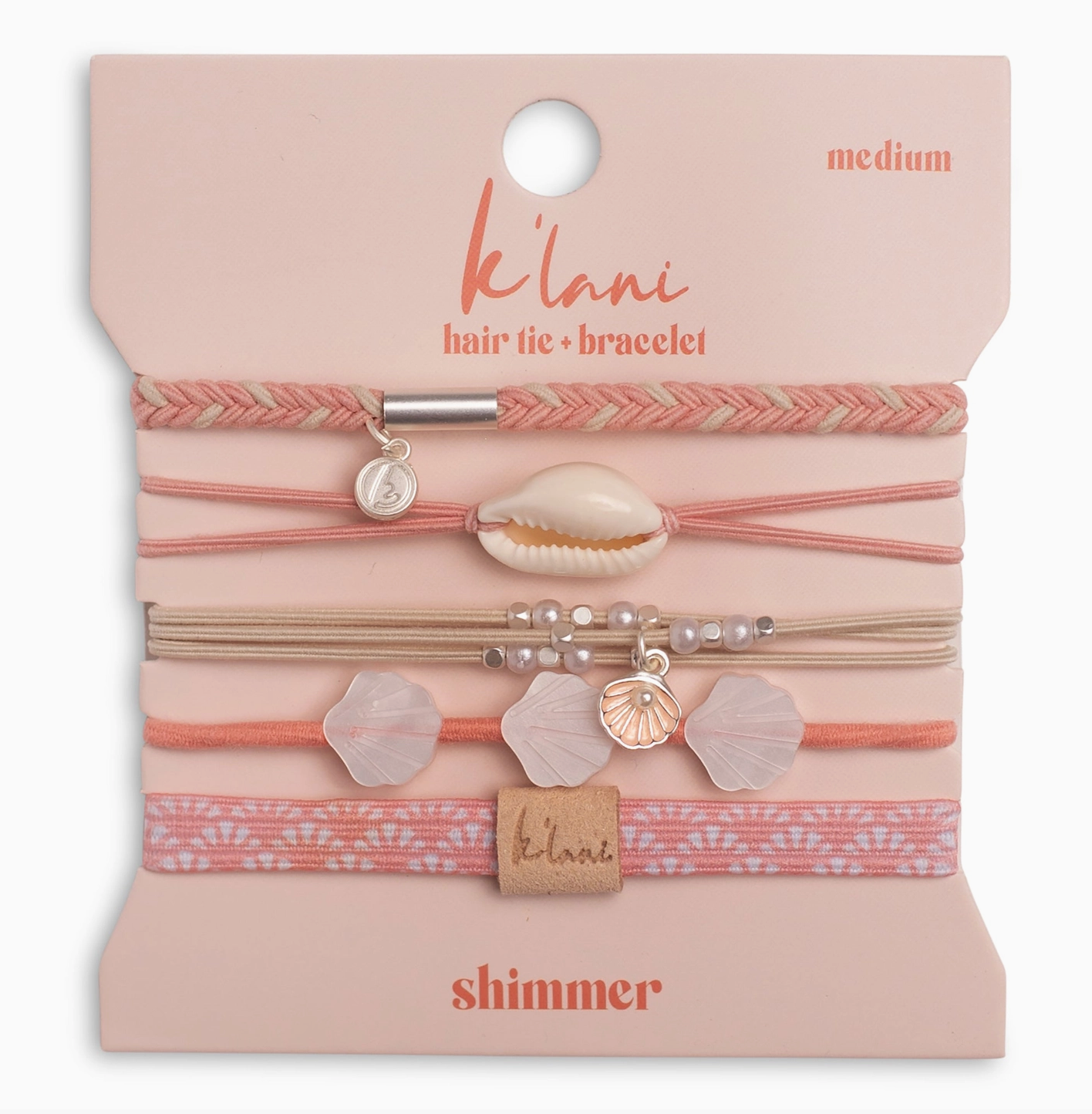 "Shimmer" Shell Hair Tie Bracelets