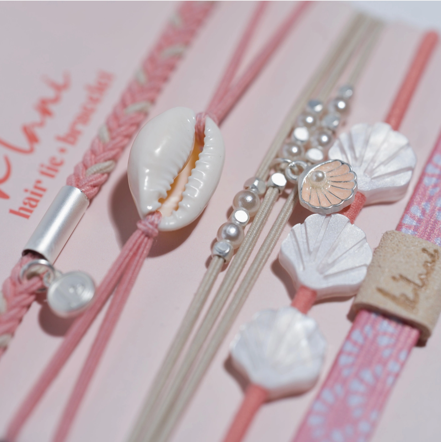 "Shimmer" Shell Hair Tie Bracelets