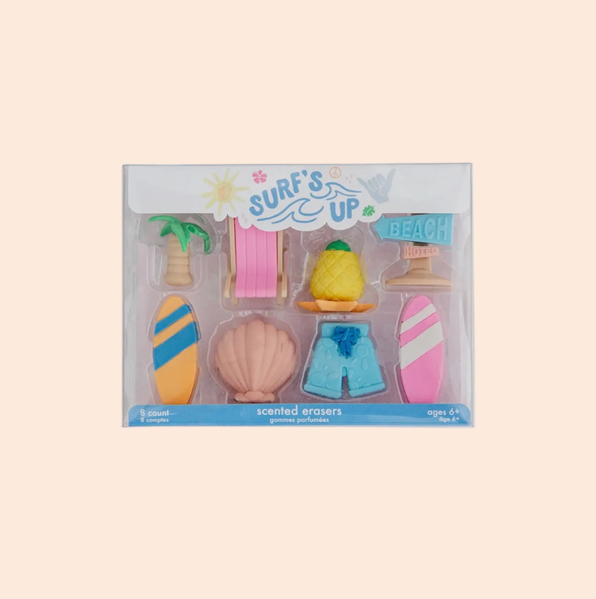 Surf's Up Eraser Set