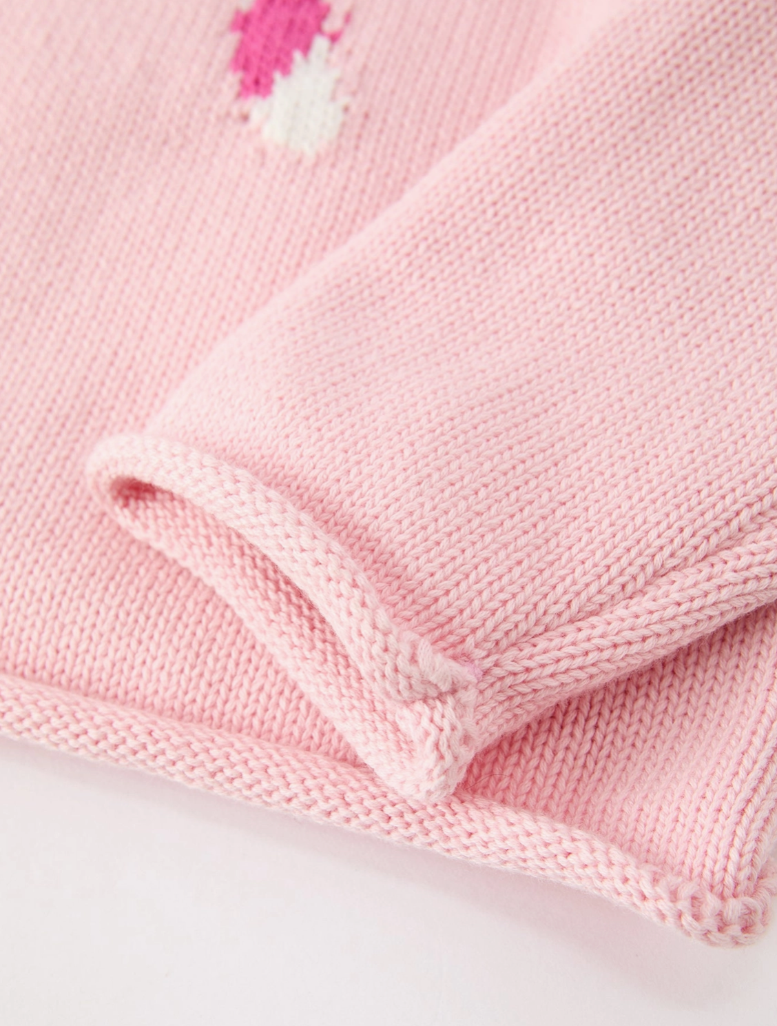 Girls Christmas Candy Cane Bow Knit Sweater