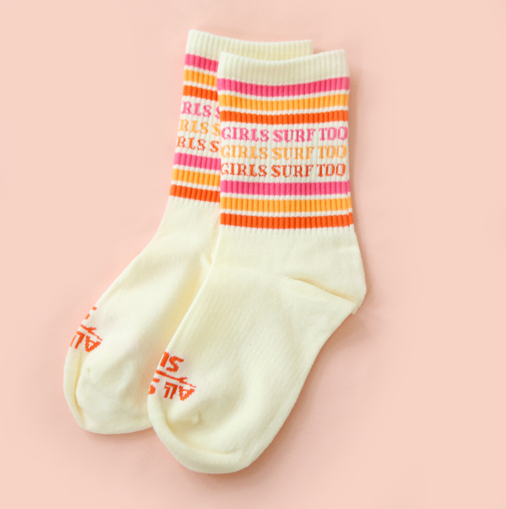 Girls Surf Too Socks Kids