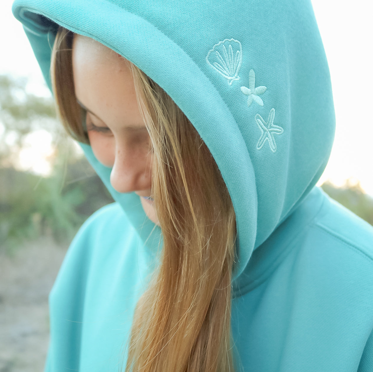 KIDS Sea Glass Surf Embroidered Hoodie
