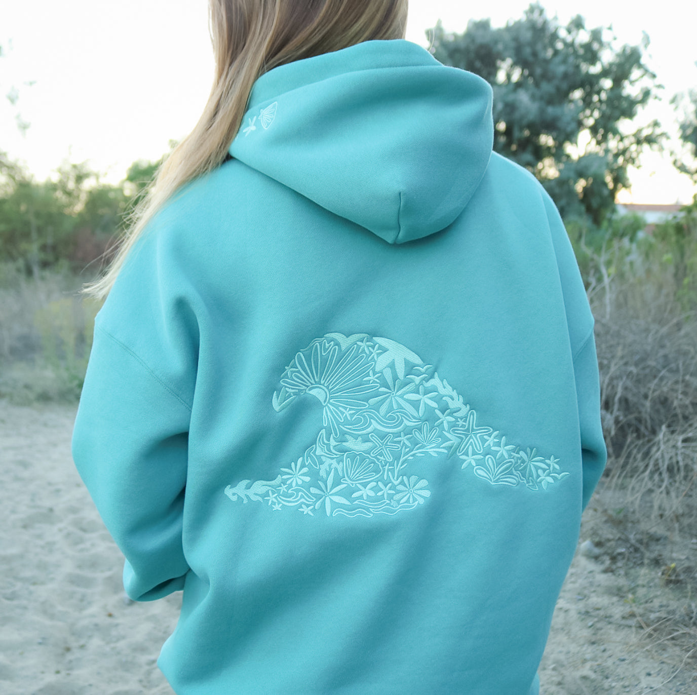 KIDS Sea Glass Surf Embroidered Hoodie