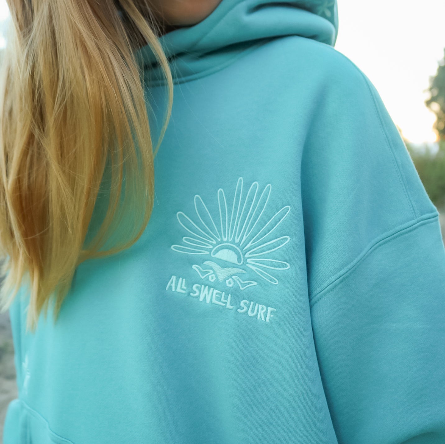 KIDS Sea Glass Surf Embroidered Hoodie