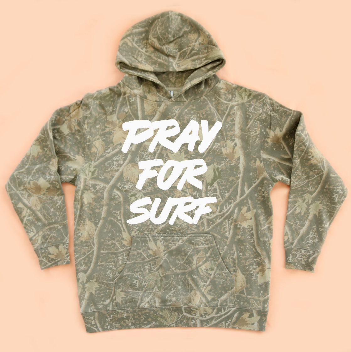 Pray For Surf Realtree Kids Hoodie