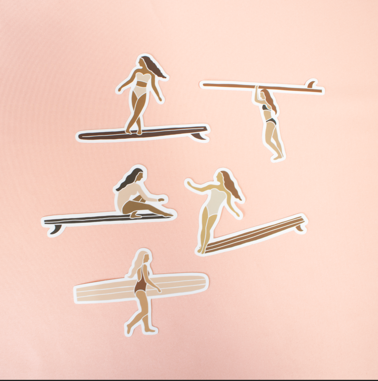 Surfer Girl Cross Stepping Sticker