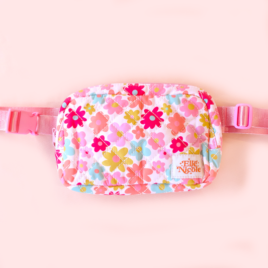 Retro Florals Quilted Belt Bag