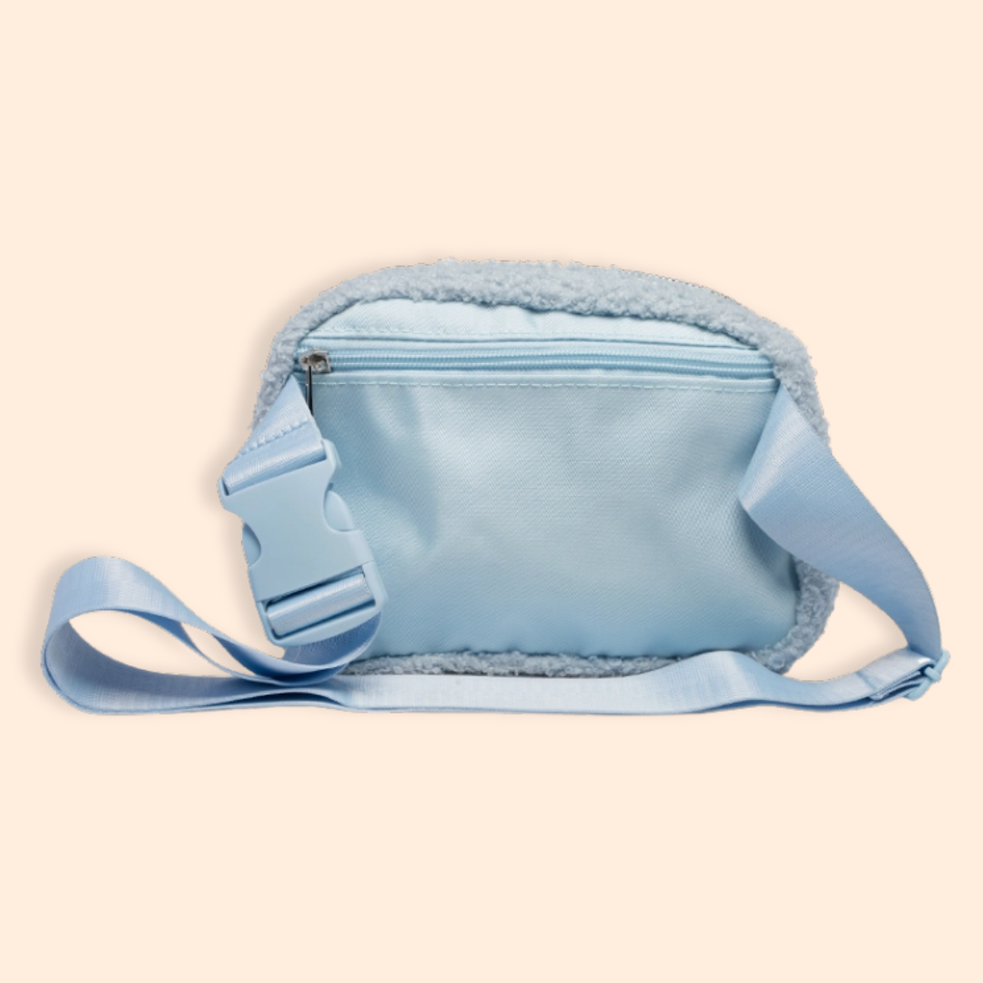 Checkered Stars Light Blue Belt Bag