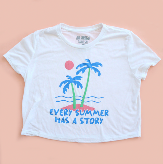 Every Summer Has a Story Flowy Crop Tee