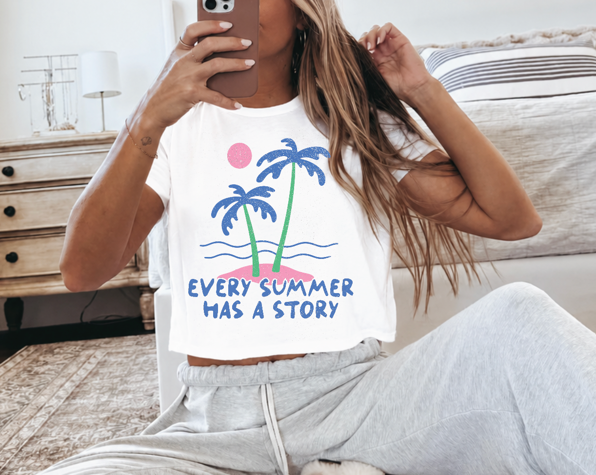 Every Summer Has a Story Flowy Crop Tee
