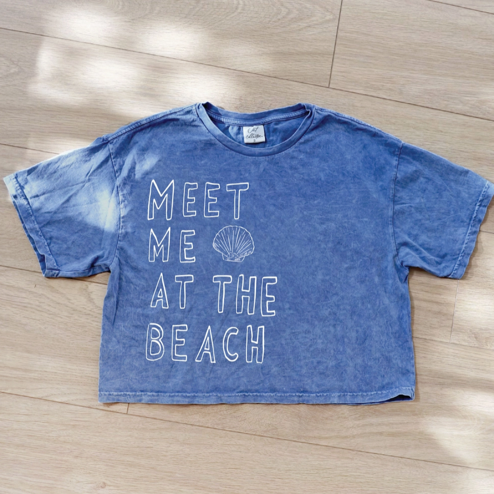 Meet Me At the Beach Cropped Tee