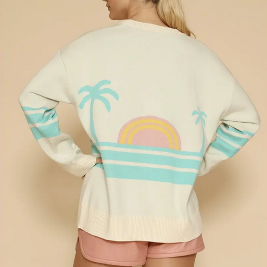 Ocean Sunset Cardigan Teal