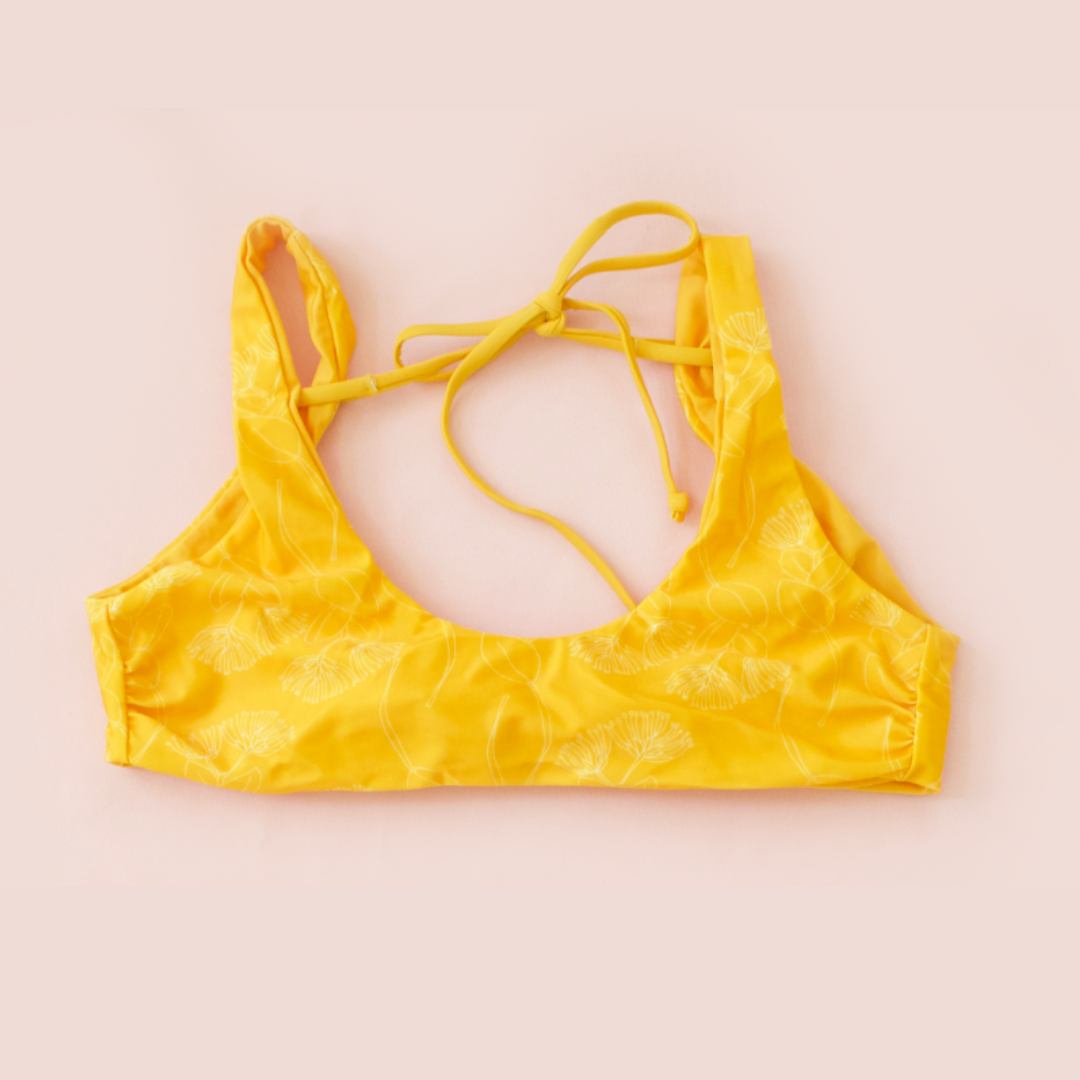 Reversible Bikini Top Yellow Ohia