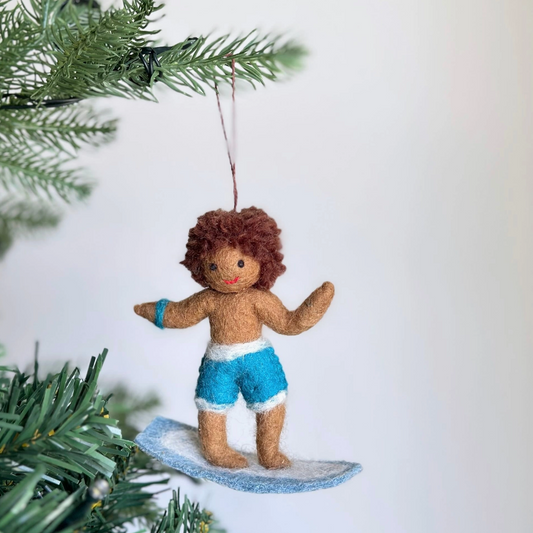 Felt Ornament - Brunette Surfer Boy